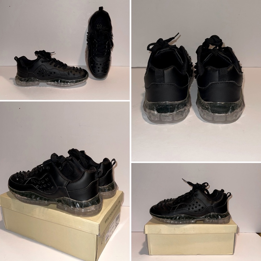 Black Spike Detail Sneakers